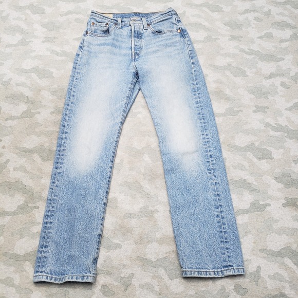 Levi's Denim - Levi's 501 Jeans Womens 25x28 Blue Premium Button Fly Straight Leg Denim